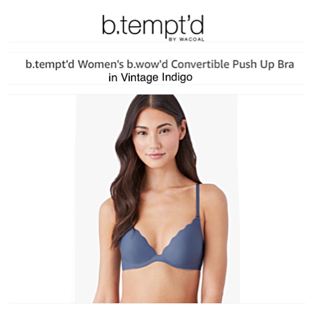 WACOAL Convertible Push-Up Bra 34B b.tempted b.wow’d Vintage Indigo SOLD OUT - Picture 2 of 10